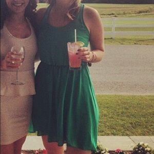 Green cross back dress